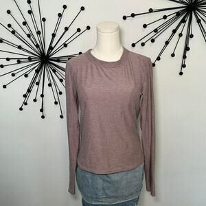 FLX long sleeve athletic top mauve purple lightweight workout fitted tee
